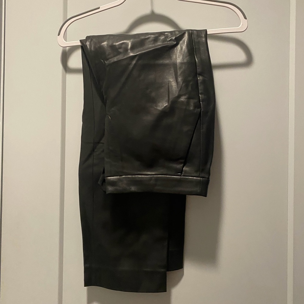 J Crew Black Faux Leather Pants